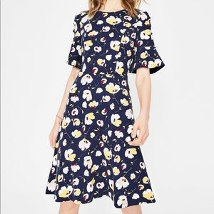 Boden Alexis Dress in Navy Printed Peony